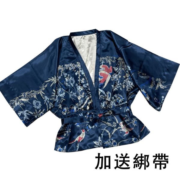 日本和風蝙蝠袖和服上衣 日本和風武士道日式和服上衣外套鳳凰印花和服蝙蝠袖寬鬆外掛羽織 筱雅衣舖【BA763】