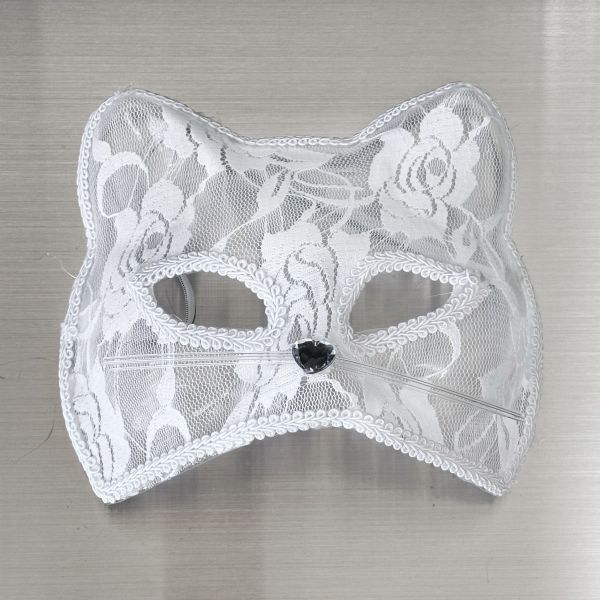 化妝舞會蕾絲貓臉面具 