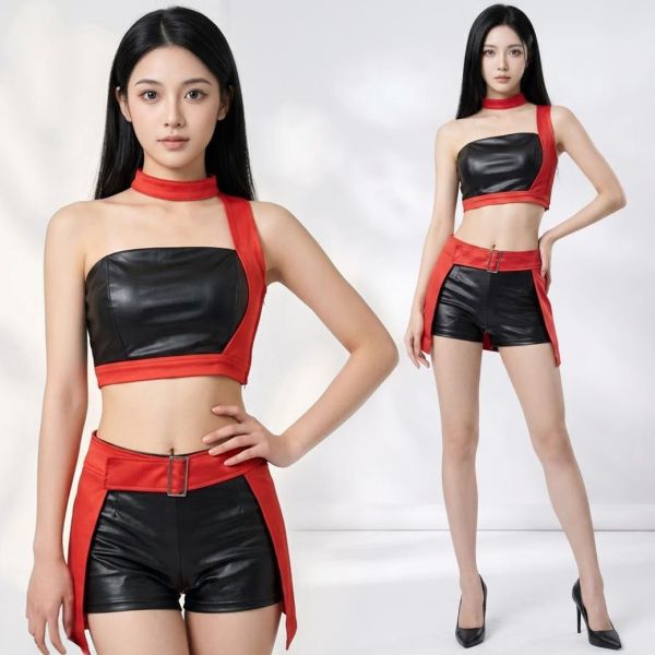 4件式拼接撞色車展資訊展賽車服 4件式拼接撞色車展資訊展賽車服 賽車服裝啦啦隊服展場服裝 舞台表演服 台灣製 【BT100】