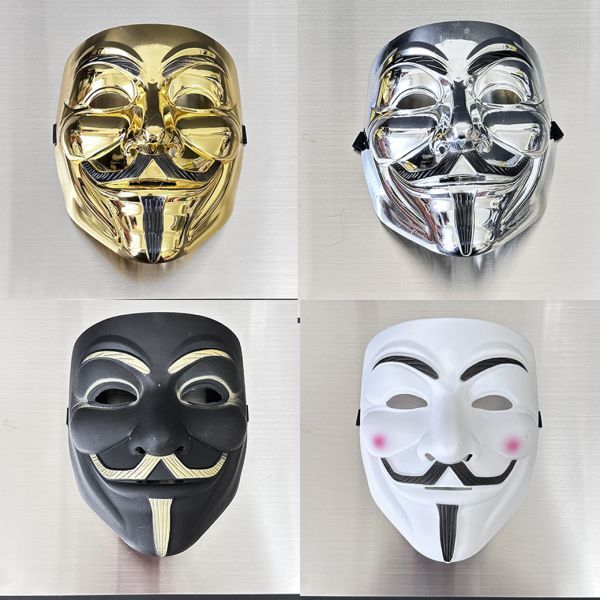 V怪客面具 金色面具 銀色面具 V怪客面具 金色面具 銀色面具化妝舞會面具變裝派對表演