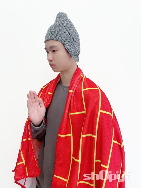 佛祖搞笑套裝多件組 COSPLAY 佛祖袈裟印花披肩 佛祖搞笑套裝多件組 COSPLAY 交換禮物筱雅衣舖【BA1264】