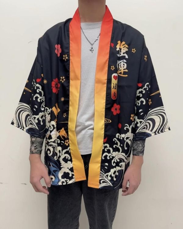 日系男女和服羽織和風上衣 印花和服蝙蝠袖寬鬆外掛 日系男女和服羽織和風上衣 印花和服蝙蝠袖寬鬆外掛 筱雅衣舖【BA805】