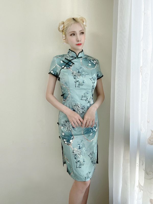 新品實拍M-4XL復古上海風顯瘦修身及膝旗袍 新品實拍M-4XL復古上海風顯瘦修身及膝旗袍 大尺碼旗袍 筱雅衣舖【BA1160】桃園旗袍 大尺碼洋裝