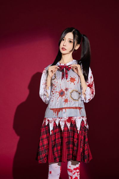 2025新品恐怖鬼學生服裝 桃園萬聖節服裝 恐怖鬼學生服裝  萬聖節角色扮演 筱雅衣舖【BA1257】萬聖節服裝租借