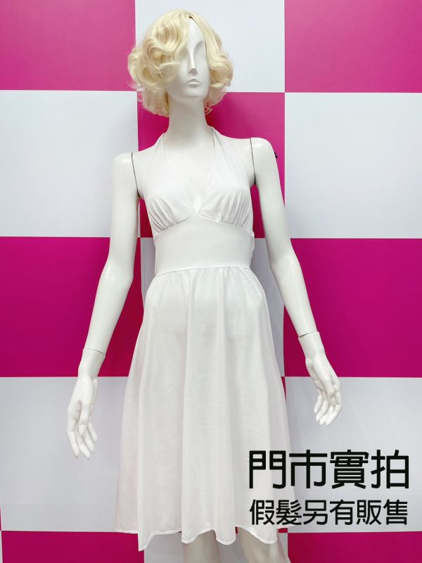 瑪麗蓮夢露服裝萬聖節服裝 萬聖節瑪麗蓮夢露服裝萬聖節服裝COSPLAY 大尺碼 筱雅衣舖【BT1259】金色假髮