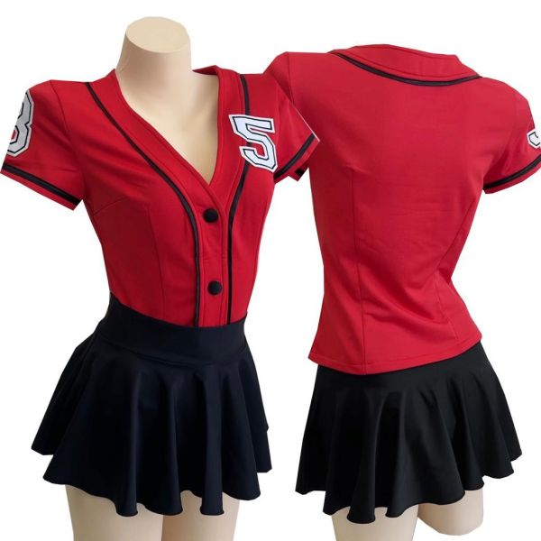 活力棒球啦啦隊套裝 活力棒球啦啦隊套裝 運動風超短裙 展場 表演 大尺碼 筱雅衣舖【BT935】
