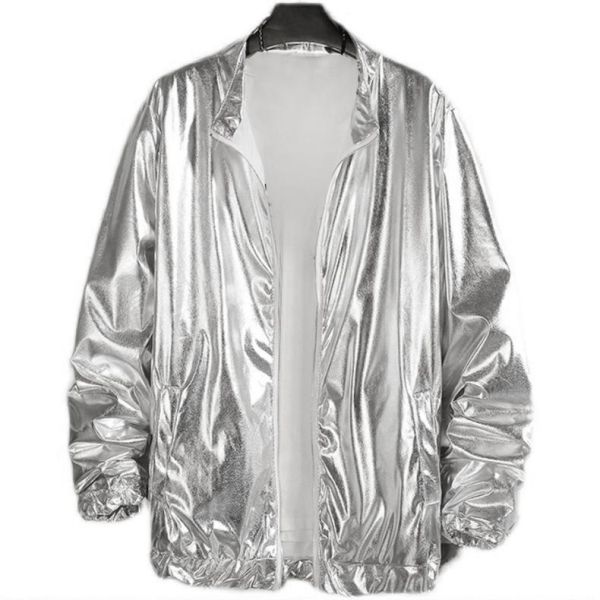 金光閃閃嘻哈街舞外套 【筱雅衣舖】金光閃閃金色亮面外套 嘻哈街舞外套 主持金屬感外套銀色外套 BA1270