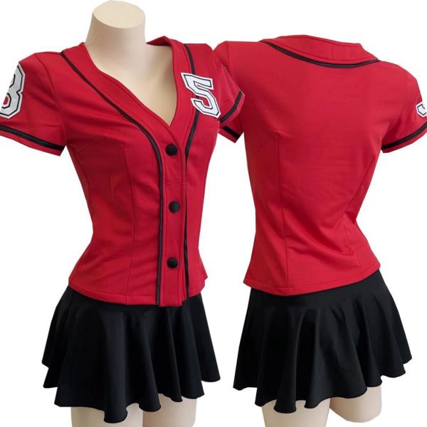 活力棒球啦啦隊套裝 活力棒球啦啦隊套裝 運動風超短裙 展場 表演 大尺碼 筱雅衣舖【BT935】