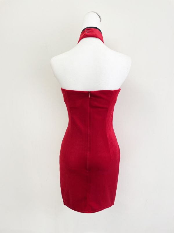 奢華貴氣削肩絨布高衩短旗袍禮服 奢華貴氣削肩絨布高衩短旗袍禮服 尾牙表演大尺碼 敬酒旗袍 BT1248-1短【筱雅衣舖】 桃園旗袍 紅色旗袍 新年旗袍