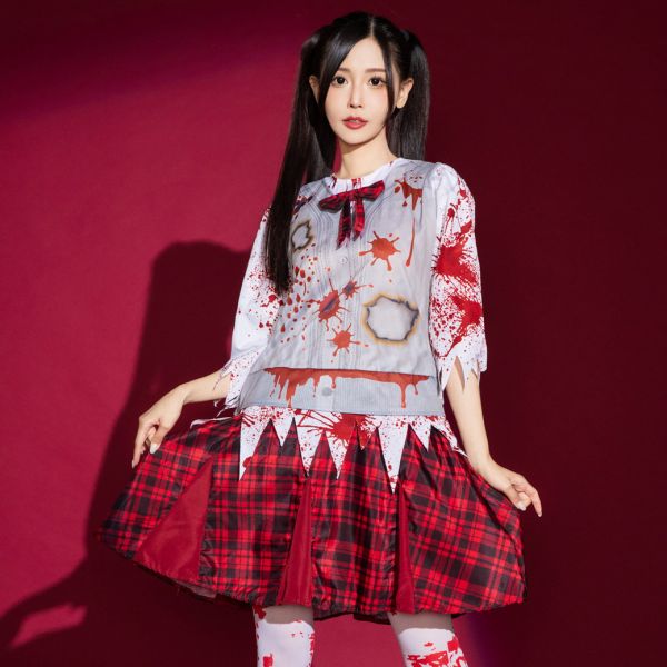 2025新品恐怖鬼學生服裝 桃園萬聖節服裝 恐怖鬼學生服裝  萬聖節角色扮演 筱雅衣舖【BA1257】萬聖節服裝租借