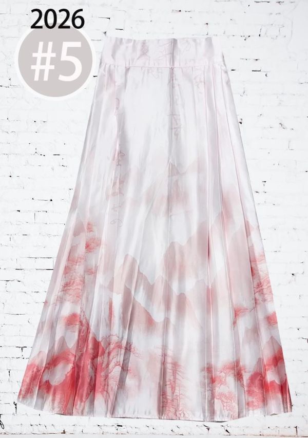 印花馬面裙大尺碼馬面裙淺色 馬面裙緞布印花大尺碼旗袍古裝服裝 Cosplay 筱雅衣舖【BA812】 馬面裙 漢服 古裝