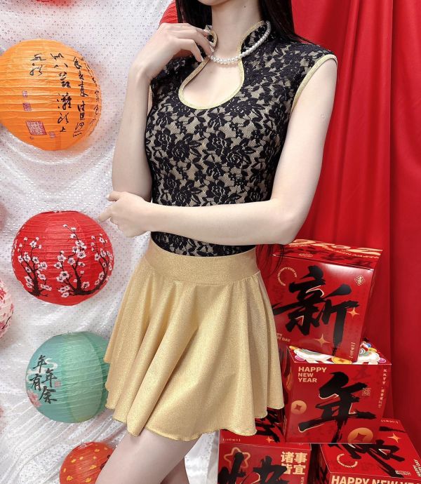 金光閃閃金色迷你裙 圓裙 【筱雅衣舖】金光閃閃金色迷你裙 圓裙 金色年華啦啦隊舞台鋼管瑜珈無內襯短裙 BT968