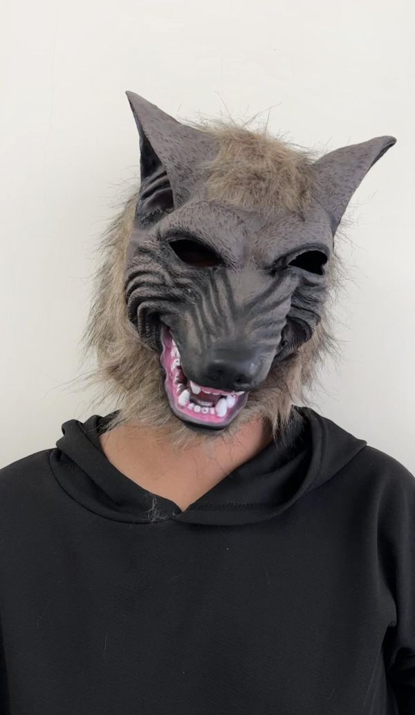 童話故事小紅帽大野狼頭套 筱雅衣舖 童話故事小紅帽大野狼頭套 萬聖節變裝 搞怪頭套A255 桃園萬聖節服裝