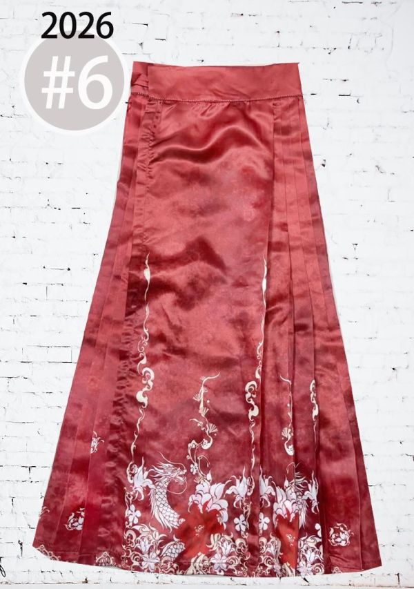 緞面印花馬面裙大尺碼馬面裙深色 馬面裙緞布印花大尺碼旗袍古裝服裝 Cosplay 筱雅衣舖【BA812】 馬面裙 漢服 古裝