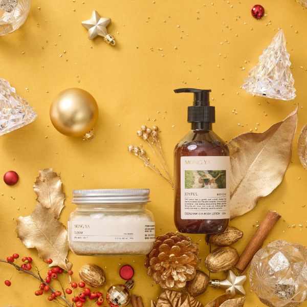 天然SPA浴鹽300g+Q10植萃光采身體乳300ml 聖誕禮物身體呵護浴鹽+身體乳