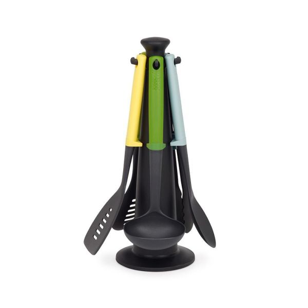 * 錦達 * Joseph Joseph duo系列 不沾桌矽膠料理鏟杓5件組 附旋轉底座 Joseph Joseph 廚具哪裡買 台灣,廚房小物快速出貨推薦,錦達家電 Joseph Joseph 精選好物 2026,Joseph Joseph 五件組推薦,廚房料理用具 CP值高 2026,廚房料理鏟推薦2026