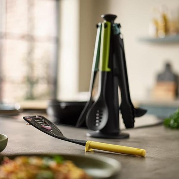 * 錦達 * Joseph Joseph duo系列 不沾桌矽膠料理鏟杓5件組 附旋轉底座 Joseph Joseph 廚具哪裡買 台灣,廚房小物快速出貨推薦,錦達家電 Joseph Joseph 精選好物 2026,Joseph Joseph 五件組推薦,廚房料理用具 CP值高 2026,廚房料理鏟推薦2026