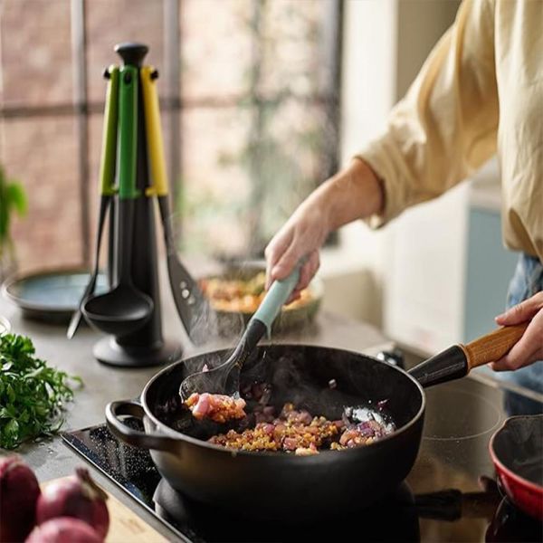 * 錦達 * Joseph Joseph duo系列 不沾桌矽膠料理鏟杓5件組 附旋轉底座 Joseph Joseph 廚具哪裡買 台灣,廚房小物快速出貨推薦,錦達家電 Joseph Joseph 精選好物 2026,Joseph Joseph 五件組推薦,廚房料理用具 CP值高 2026,廚房料理鏟推薦2026