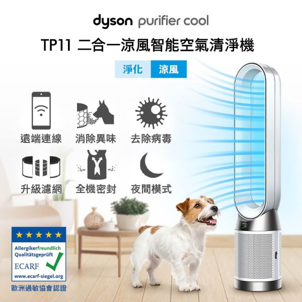 ＊錦達＊ DYSON 戴森 Purifier Cool 二合一涼風智能空氣清淨機 TP11 DYSON,戴森,TP11,Purifier Cool ,Gen1,二合一涼風空氣清淨機,循環風,涼風清淨二合一家電,無葉風扇空氣清淨機2025,過敏體質空氣清淨機,永昌電器,錦達數位,MOMO,蝦皮購物,東森購物,恆隆行