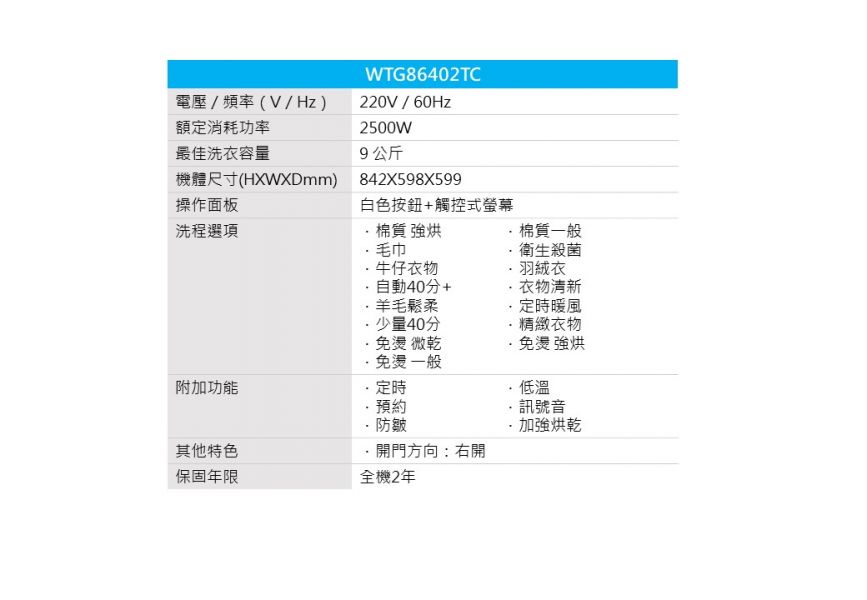 【私訊優惠價】BOSCH 4系列9KG 220V 冷凝式滾筒乾衣機 WTG86402TC WTG86402TC,8TWGD5620HW,8TWGD6622HW,8TWGD8620HW
,好市多,8TWED5620HW,WEHC10ABW,美國原裝,Whirlpool,惠而浦,8TWFW6620HW,樂金,WD-S15TCD,WD-S15TBW,WD-S15TBD,國際牌,LG乾衣機