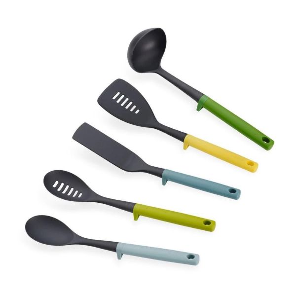 * 錦達 * Joseph Joseph duo系列 不沾桌矽膠料理鏟杓5件組 附旋轉底座 Joseph Joseph 廚具哪裡買 台灣,廚房小物快速出貨推薦,錦達家電 Joseph Joseph 精選好物 2026,Joseph Joseph 五件組推薦,廚房料理用具 CP值高 2026,廚房料理鏟推薦2026