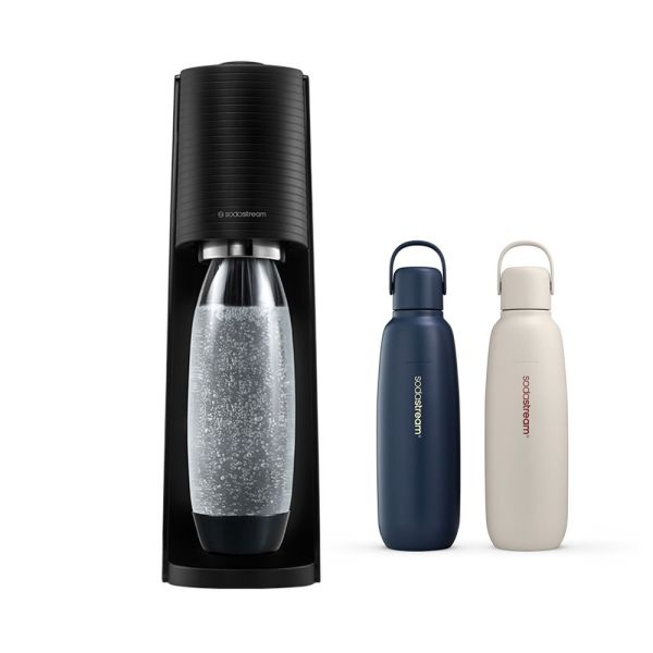 【贈不銹鋼保冷瓶】* 錦達 * SodaStream TERRA 快扣機型氣泡水機 黑色 環保材質 Sodastream,Spirit,自動扣瓶,氣泡水機,SOURCE,POWER,ART,DUO,TERRA,情人節禮物,母親節禮物,聖誕禮物,交換禮物,永昌電器,錦達數位,MOMO,蝦皮購物,東森購物,恆隆行