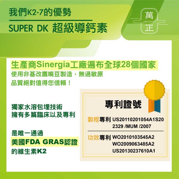 SUPER DK 超級導鈣素  專利獨家水溶K2+有機認證藻類來源D3   補鈣必備  買就送您活力固鈣片 