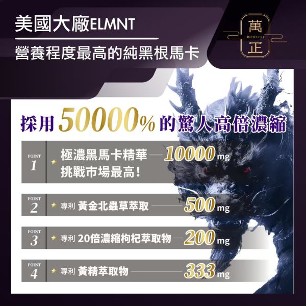 馬卡王第三代 瑪卡50倍 可素 再添加黃精  美國大廠馬卡+三大台灣專利素材打造美好夜晚 