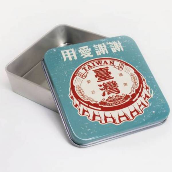 復古小鐵盒-謝謝愛台 文創商品,台灣文化,懷舊商品,復古風,紀念商品,台灣味,台灣文創,鐵盒,空盒,收納,懷舊設計。