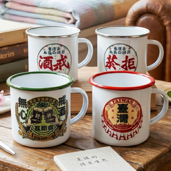350ml琺瑯杯 文創商品,台灣文化,懷舊商品,復古風,紀念商品,台灣味,台灣文創,斜背包,帆布,懷舊設計。
