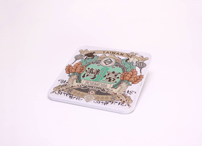 方形磁鐵杯墊-珍愛台灣 文創商品,台灣文化,懷舊商品,復古風,紀念商品,台灣味,台灣文創,杯墊,磁鐵,木子創意。