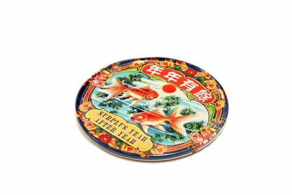 圓形磁鐵杯墊-年年有餘 文創商品,台灣文化,懷舊商品,復古風,紀念商品,台灣味,台灣文創,杯墊,磁鐵,木子創意。