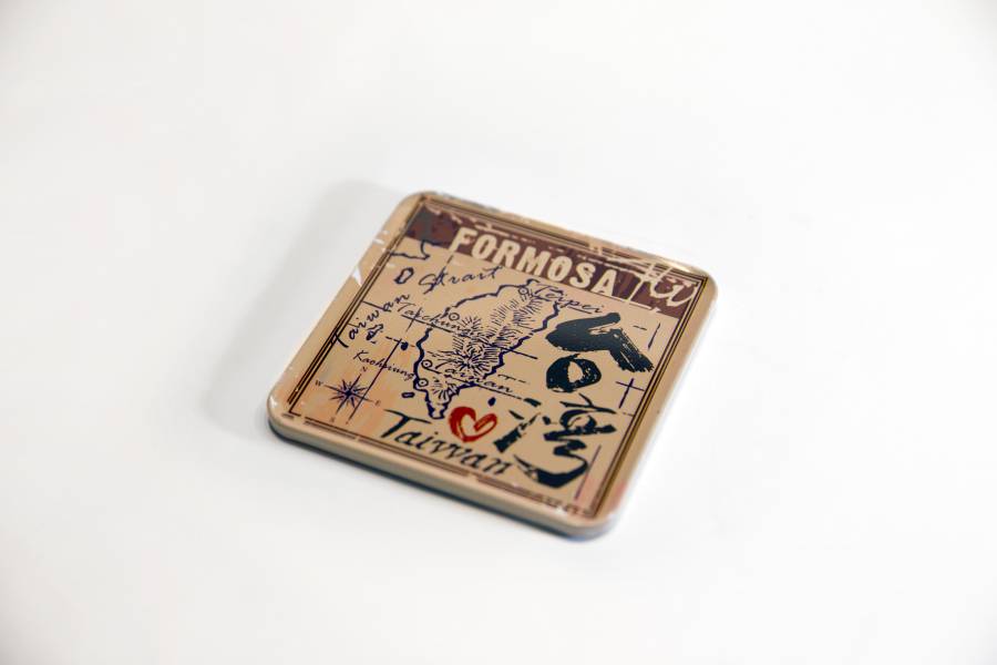 方形磁鐵杯墊-古地圖 文創商品,台灣文化,懷舊商品,復古風,紀念商品,台灣味,台灣文創,杯墊,磁鐵,木子創意。