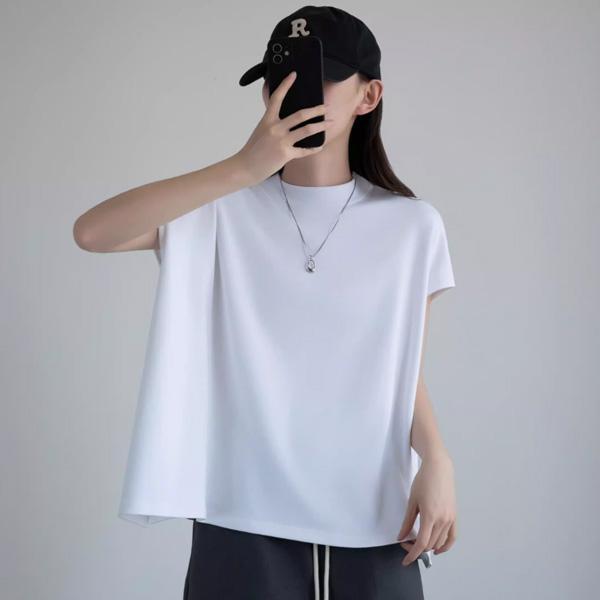 ALORA 舒服太空棉下擺開岔短T 