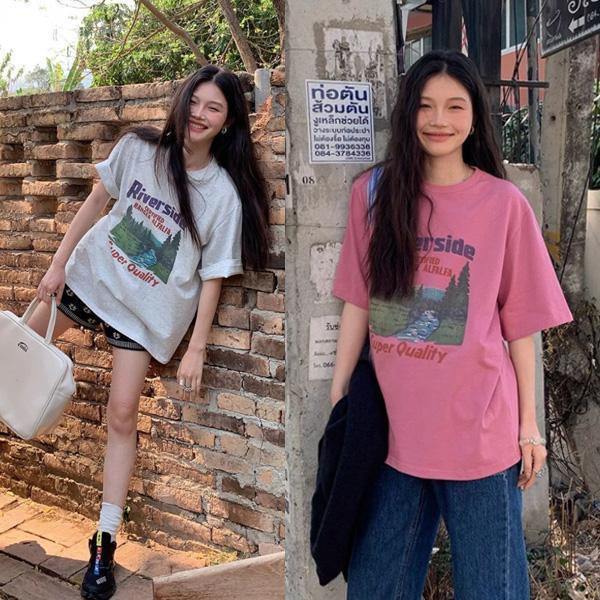 ALORA 叢林山脈印花短T 