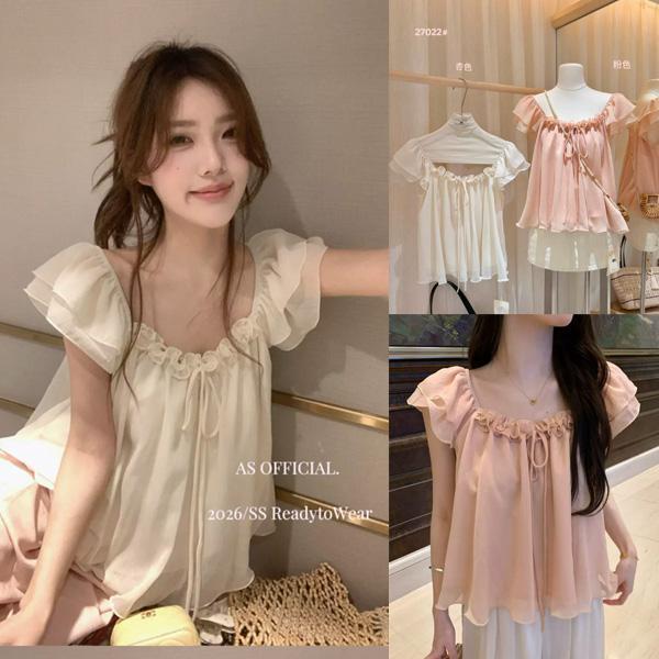 ALORA 美好邂逅飛袖雪紡上衣 