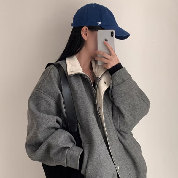 ALORA 薄款毛尼立領外套 