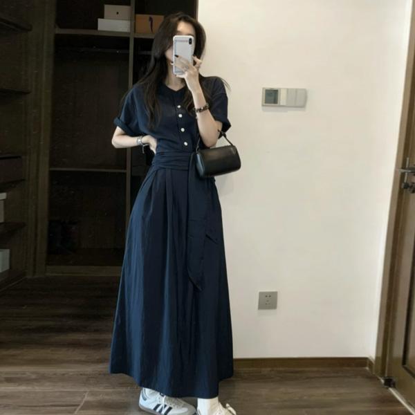 ALORA 腰部綁帶傘狀洋裝 