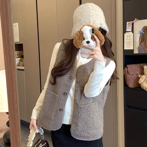 ALORA 秋冬必備仿羊羔毛背心 