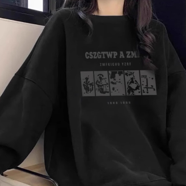 ALORA 復古斑駁印花圓領長T 