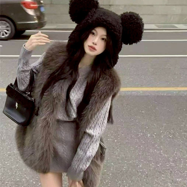 ALORA 法式高級仿貂毛背心 