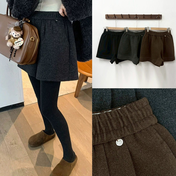 ALORA 高級感小銀標毛尼短褲 