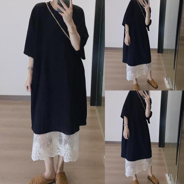 ALORA 慵懶黑系蕾絲兩件式套裝 
