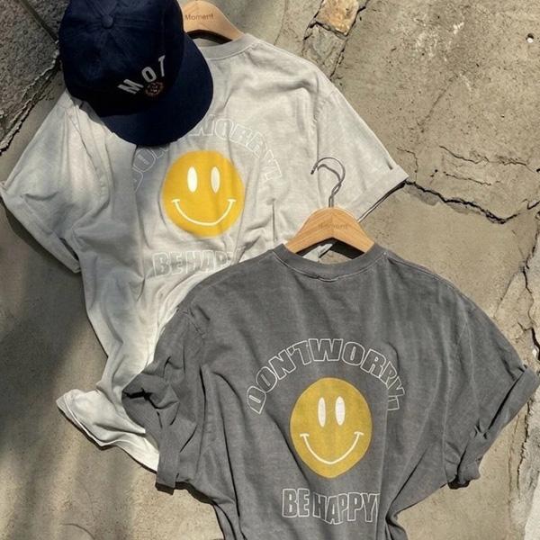 ALORA 美式背後微笑水洗短T 