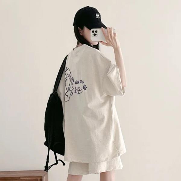 ALORA 炸街小貓印花兩件式套裝 