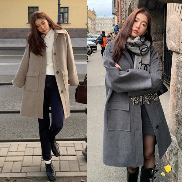 ALORA 高質感推薦!!長款毛尼外套 