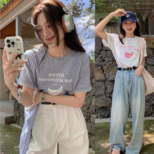 ALORA 土司三明治印花短T 