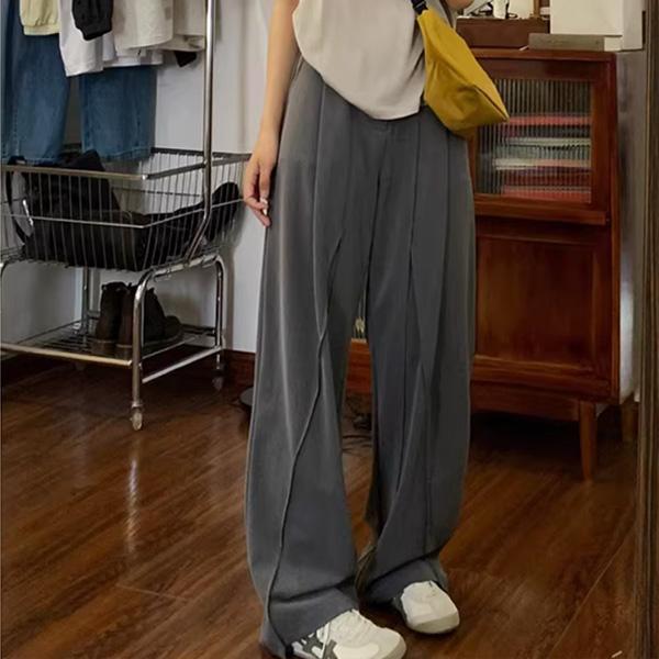 ALORA 灰色廓腿西裝長褲 