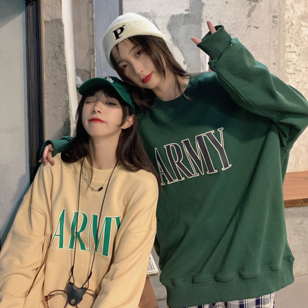 ALORA 英文ARMY寬鬆大學T 