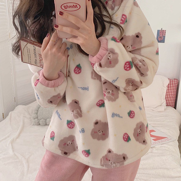 ALORA 珊瑚絨甜美居家服套裝 